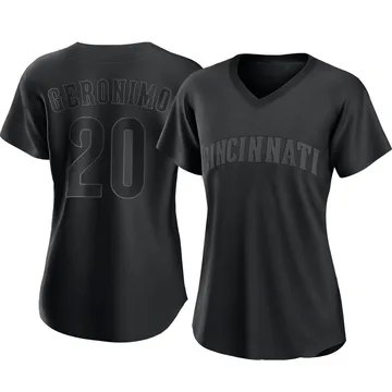 Cesar Geronimo Women's Cincinnati Reds Authentic Pitch Fashion Jersey - Black