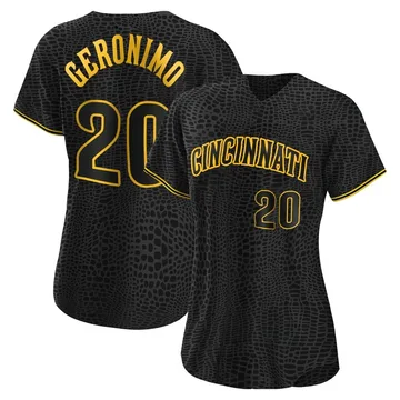 Cesar Geronimo Women's Cincinnati Reds Authentic Snake Skin City Jersey - Black