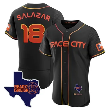 Cesar Salazar Men's Houston Astros Authentic 2023 Space City Ready 2 Reign Flex Base Jersey - Black