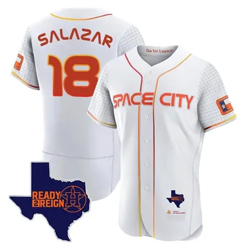 Cesar Salazar Men's Houston Astros Authentic 2023 Space City Ready 2 Reign Flex Base Jersey - White