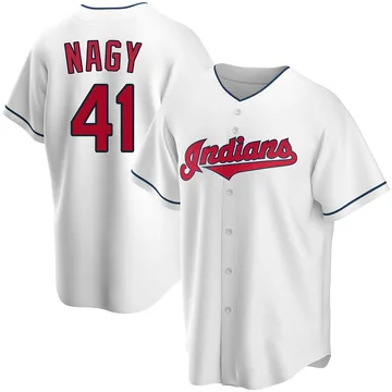 Charles Nagy Men's Cleveland Guardians Replica Home Jersey - White