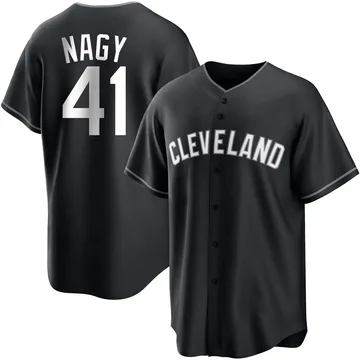 Charles Nagy Men's Cleveland Guardians Replica Jersey - Black/White