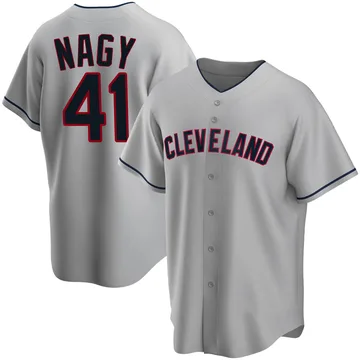 Charles Nagy Men's Cleveland Guardians Replica Road Jersey - Gray