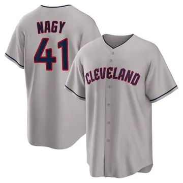 Charles Nagy Men's Cleveland Guardians Replica Road Jersey - Gray