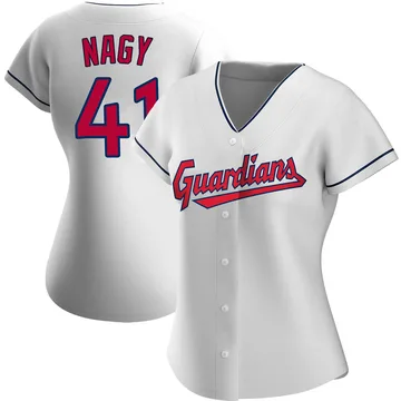 Charles Nagy Women's Cleveland Guardians Authentic Home Jersey - White