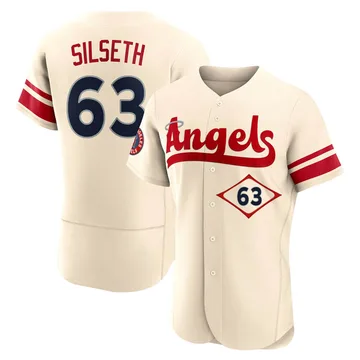 Chase Silseth Men's Los Angeles Angels Authentic 2022 City Connect Jersey - Cream