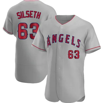 Chase Silseth Men's Los Angeles Angels Authentic Road Jersey - Gray