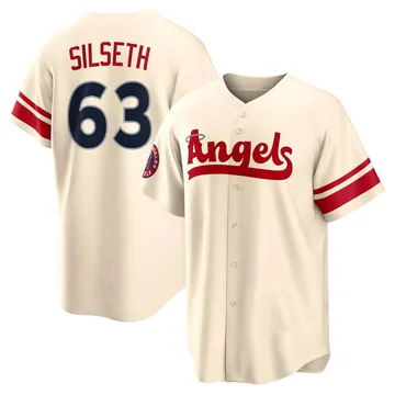 Chase Silseth Men's Los Angeles Angels Replica 2022 City Connect Jersey - Cream