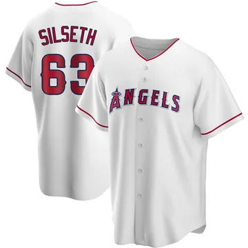 Chase Silseth Men's Los Angeles Angels Replica Home Jersey - White