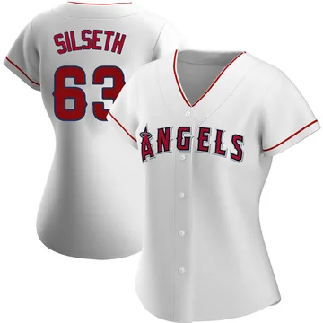 Chase Silseth Women's Los Angeles Angels Authentic Home Jersey - White