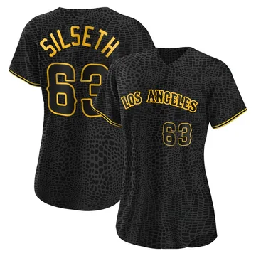 Chase Silseth Women's Los Angeles Angels Authentic Snake Skin City Jersey - Black