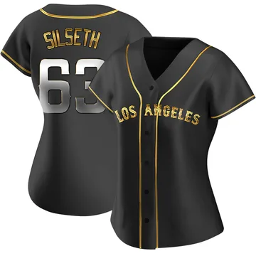 Chase Silseth Women's Los Angeles Angels Replica Alternate Jersey - Black Golden