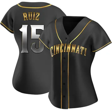 Chico Ruiz Women's Cincinnati Reds Replica Alternate Jersey - Black Golden