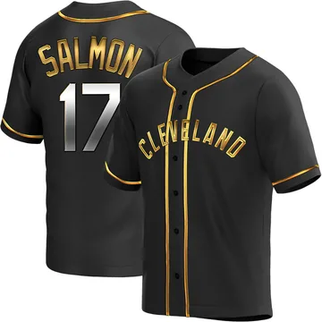 Chico Salmon Men's Cleveland Guardians Replica Alternate Jersey - Black Golden