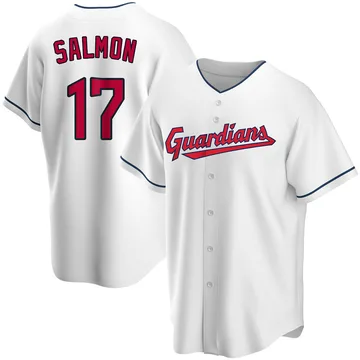 Chico Salmon Men's Cleveland Guardians Replica Home Jersey - White