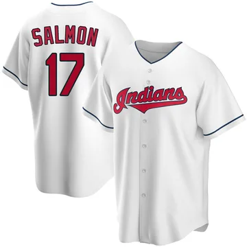 Chico Salmon Men's Cleveland Guardians Replica Home Jersey - White