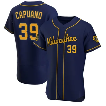 Chris Capuano Men's Milwaukee Brewers Authentic Alternate Jersey - Navy