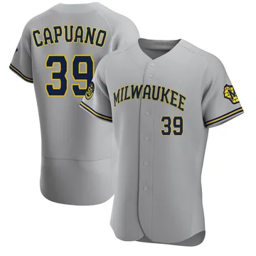 Chris Capuano Men's Milwaukee Brewers Authentic Road Jersey - Gray