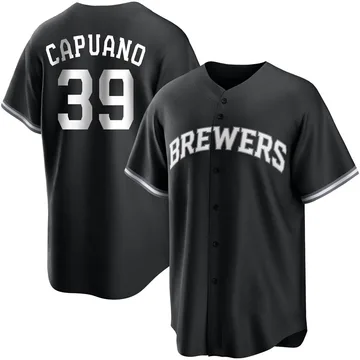 Chris Capuano Men's Milwaukee Brewers Replica Jersey - Black/White