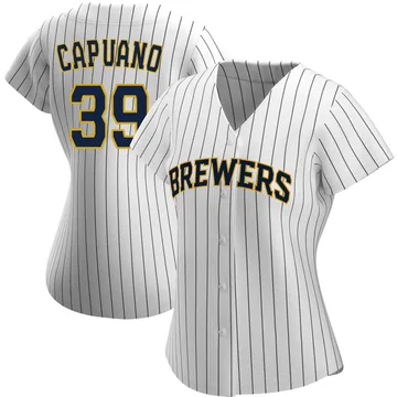 Chris Capuano Women's Milwaukee Brewers Authentic Alternate Jersey - White/Navy