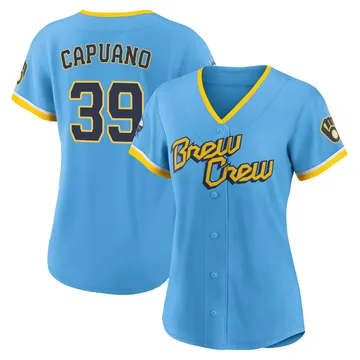 Chris Capuano Women's Milwaukee Brewers Authentic Powder 2022 City Connect Jersey - Blue