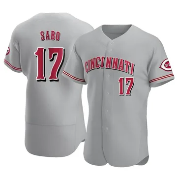 Chris Sabo Men's Cincinnati Reds Authentic Road Jersey - Gray