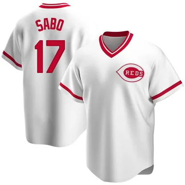 Chris Sabo Men's Cincinnati Reds Replica Home Cooperstown Collection Jersey - White