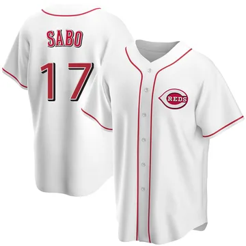 Chris Sabo Men's Cincinnati Reds Replica Home Jersey - White