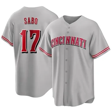 Chris Sabo Men's Cincinnati Reds Replica Road Jersey - Gray