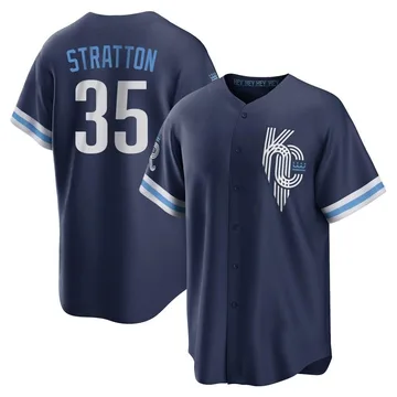 Chris Stratton Men's Kansas City Royals Replica 2022 City Connect Jersey - Navy