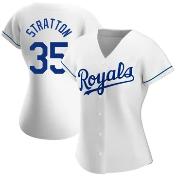 Chris Stratton Women's Kansas City Royals Authentic Home Jersey - White