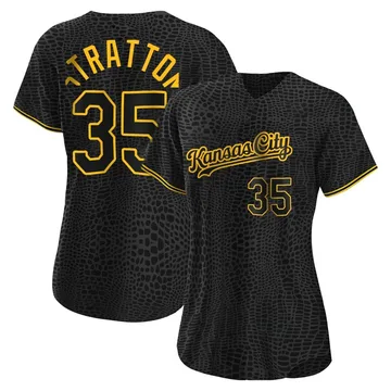 Chris Stratton Women's Kansas City Royals Authentic Snake Skin City Jersey - Black