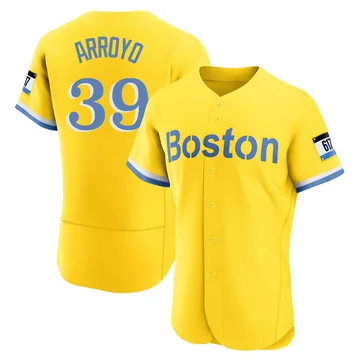 Christian Arroyo Men's Boston Red Sox Authentic Blue 2021 City Connect Jersey - Gold/Light