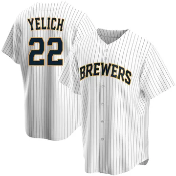 Christian Yelich Men's Milwaukee Brewers Replica Home Jersey - White