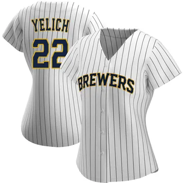 Christian Yelich Women's Milwaukee Brewers Authentic Alternate Jersey - White/Navy