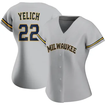 Christian Yelich Women's Milwaukee Brewers Authentic Road Jersey - Gray