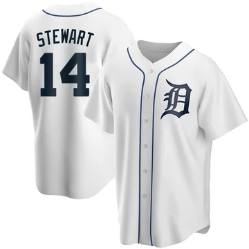 Christin Stewart Men's Detroit Tigers Replica Home Jersey - White