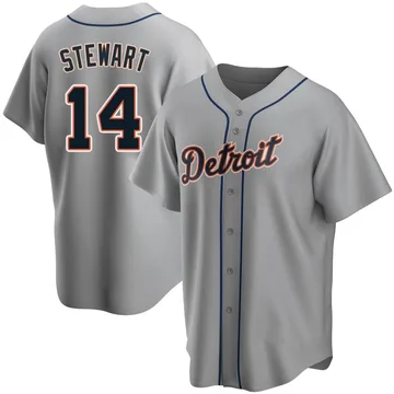 Christin Stewart Men's Detroit Tigers Replica Road Jersey - Gray