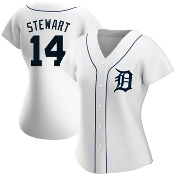 Christin Stewart Women's Detroit Tigers Authentic Home Jersey - White