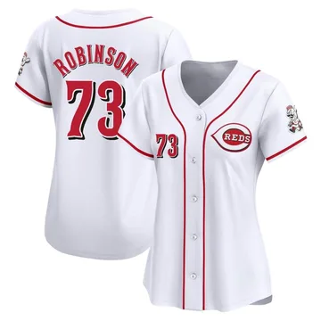 Chuckie Robinson Women's Cincinnati Reds Limited Home Jersey - White