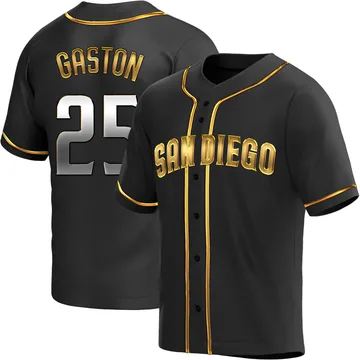 Cito Gaston Men's San Diego Padres Replica Alternate Jersey - Black Golden