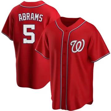 CJ Abrams Men's Washington Nationals Replica Alternate Jersey - Red