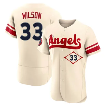 C.J. Wilson Men's Los Angeles Angels Authentic 2022 City Connect Jersey - Cream