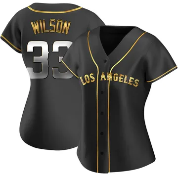 C.J. Wilson Women's Los Angeles Angels Replica Alternate Jersey - Black Golden