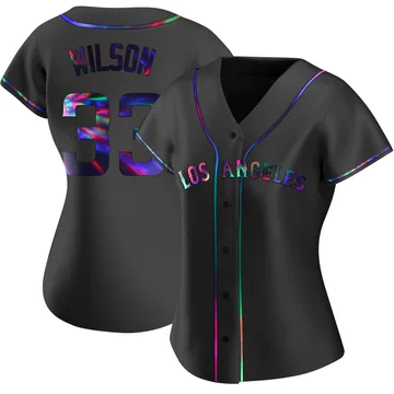 C.J. Wilson Women's Los Angeles Angels Replica Alternate Jersey - Black Holographic