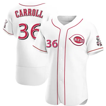 Clay Carroll Men's Cincinnati Reds Authentic Home Jersey - White