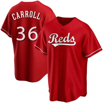 Clay Carroll Men's Cincinnati Reds Replica Alternate Jersey - Red