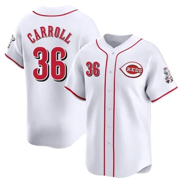 Clay Carroll Youth Cincinnati Reds Limited Home Jersey - White