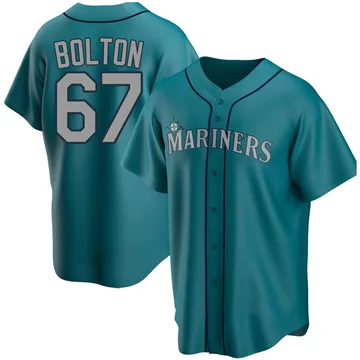 Cody Bolton Men's Seattle Mariners Replica Alternate Jersey - Aqua