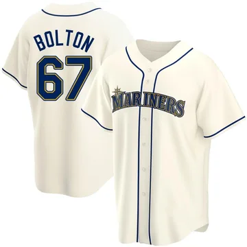 Cody Bolton Men's Seattle Mariners Replica Alternate Jersey - Cream